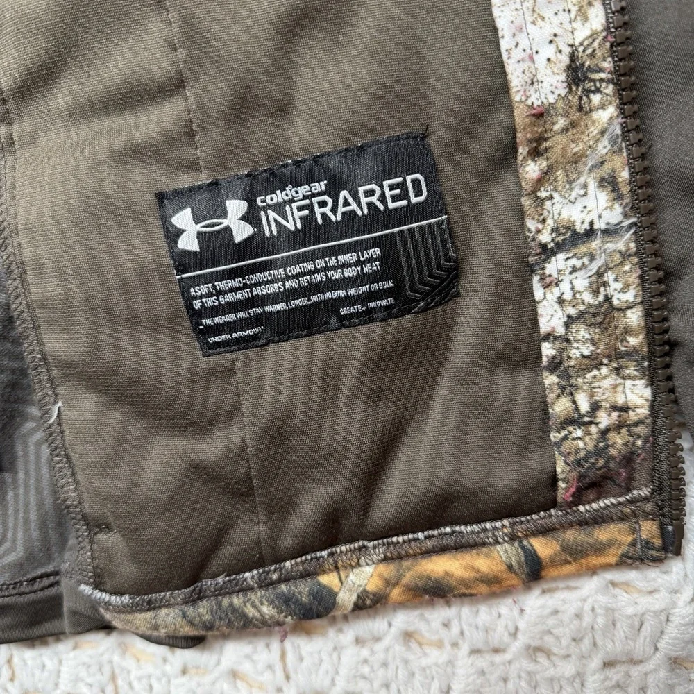 Under Armor Real Tree Jacket Women Sz L Camouflage Full Zip Materiaux Neufs - Picture 10 of 15